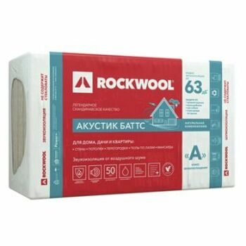 Утеплитель Rockwool Акустик Баттс 1000х600х100мм